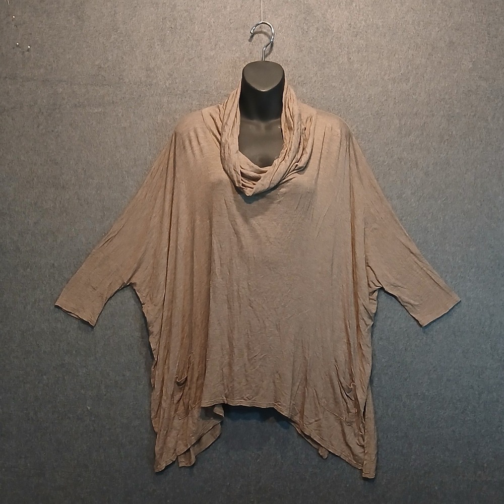 UGE M Cowl Neck Shrug Short Sleeve Oversized Pockets Boho Beach Hippie
